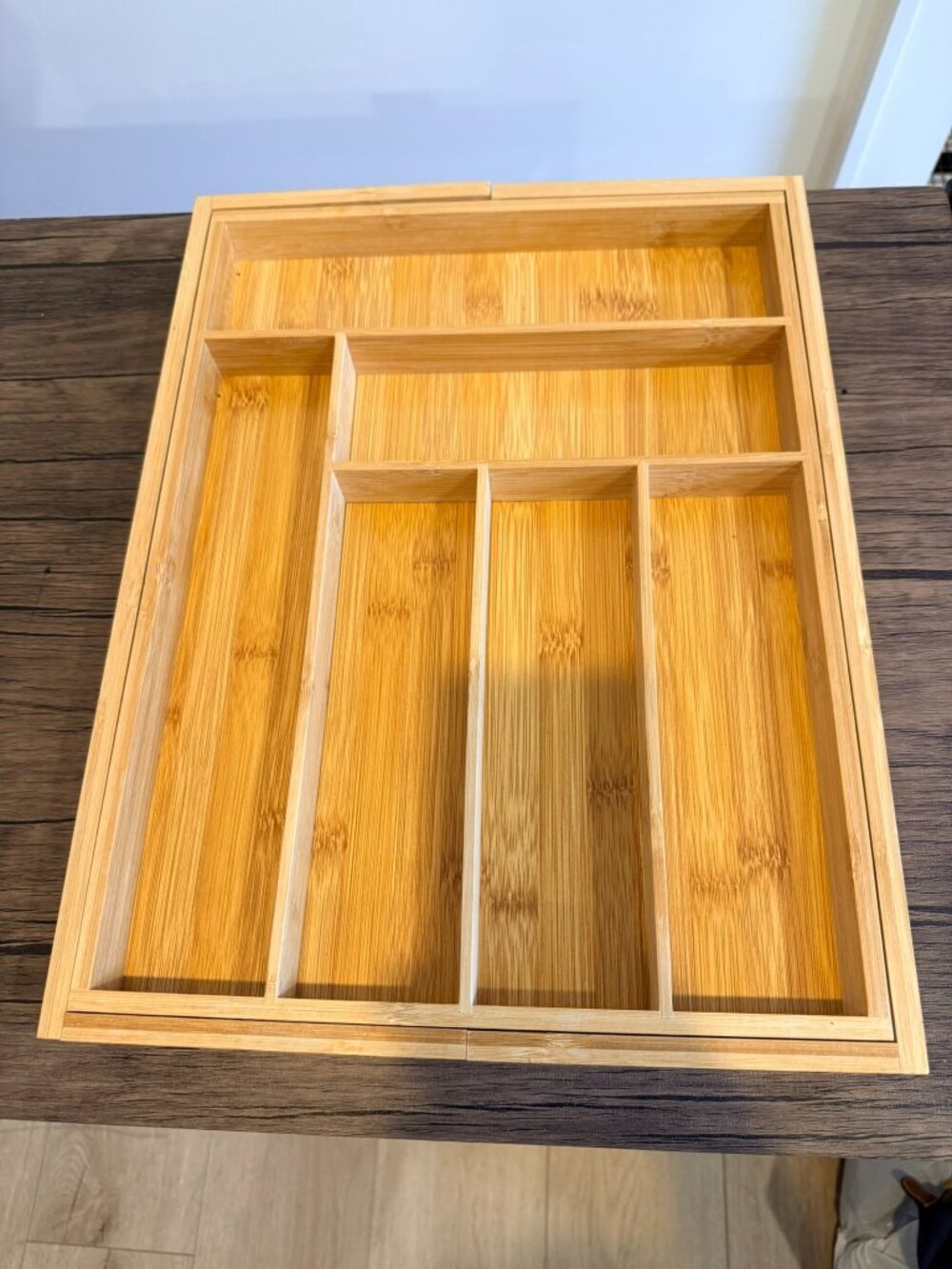 Bamboo Expandable Kitchen Utensil Organizer Tray